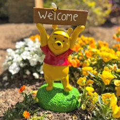 Winnie the Pooh Welcome Sign 12" Garden Statue