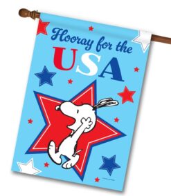 PEANUTS® Hooray for the USA Snoopy - House Flag - 28" x 40"