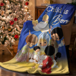 Precious Moments A Child is Born Nativity - Minky Fleece Blanket - 50" x 60"