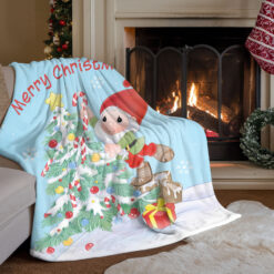 Precious Moments Christmas Gnome - Minky Fleece Blanket - 50" x 60"