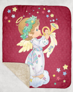Precious Moments Joy Angel - Fleece Sherpa Blanket - 50" x 60"