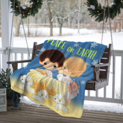 Precious Moments Peace on Earth Nativity - Minky Fleece Blanket - 50" x 60"