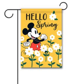 Hello Spring Daisies Mickey Mouse - Garden Flag - 12" x 18"