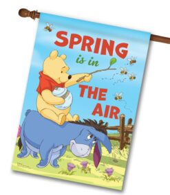 Spring in the Air Pooh and Eeyore - House Flag - 28" x 40"