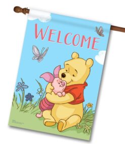Spring Welcome Winnie the Pooh - House Flag - 28" x 40"