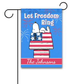 Personalized PEANUTS Stars and Stripes Doghouse Snoopy - Garden Flag - 12.5'' x 18''