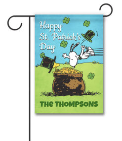Personalized PEANUTS Dive in to St. Patty's Day - Garden Flag - 12.5'' x 18''