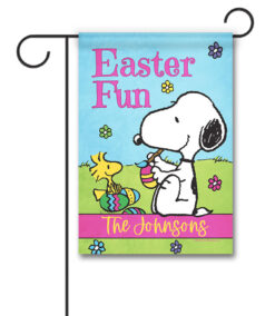 Personalized PEANUTS Snoopy Painting Eggs - Garden Flag - 12.5'' x 18''