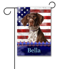 Personalized Stars and Stripes German Shorthair Pointer - Garden Flag - 12.5'' x 18''