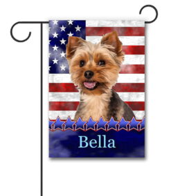 Personalized Stars and Stripes Yorkie - Garden Flag - 12.5'' x 18''