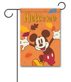 Mickey Mouse Fall Leaves Welcome - Garden Flag - 12" x 18"
