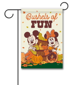 Bushels of Fun Mickey and Minnie Fall - Garden Flag - 12" x 18"