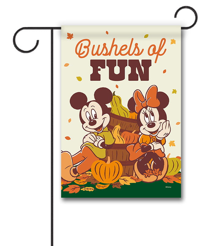 Bushels of Fun Mickey and Minnie Fall - Garden Flag - 12" x 18"