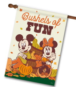 Bushels of Fun Mickey and Minnie Fall - House Flag - 28" x 40"