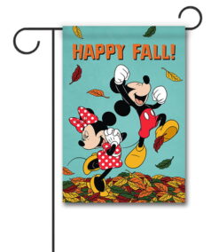 Happy Fall Mickey and Minnie - Garden Flag - 12" x 18"