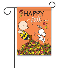 PEANUTS® Happy Fall Charlie Brown and Snoopy - Garden Flag - 12" x 18"