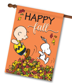 PEANUTS® Happy Fall Charlie Brown and Snoopy - House Flag - 28" x 40"