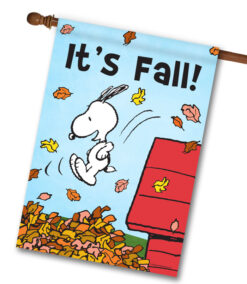 PEANUTS® It's Fall Snoopy Leaf Pile - House Flag - 28" x 40"