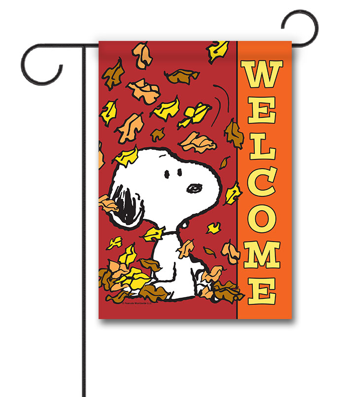 PEANUTS® Snoopy Falling Leaves Welcome - Garden Flag - 12" x 18"