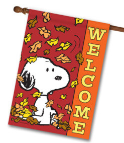 PEANUTS® Snoopy Falling Leaves Welcome - House Flag - 28" x 40"