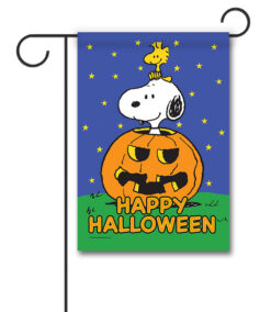 PEANUTS® Halloween Jack O'Lantern Snoopy and Woodstock - Garden Flag - 12" x 18"