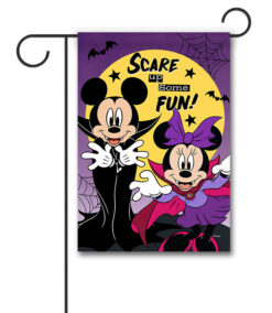 Scare up Some Fun Halloween Mickey and Minnie - Garden Flag - 12" x 18"
