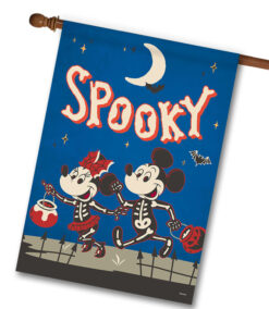 Spooky Halloween Mickey and Minnie - House Flag - 28" x 40"