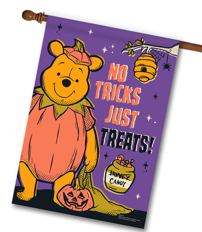 Winnie the Pooh Halloween Treats - House Flag - 28" x 40"